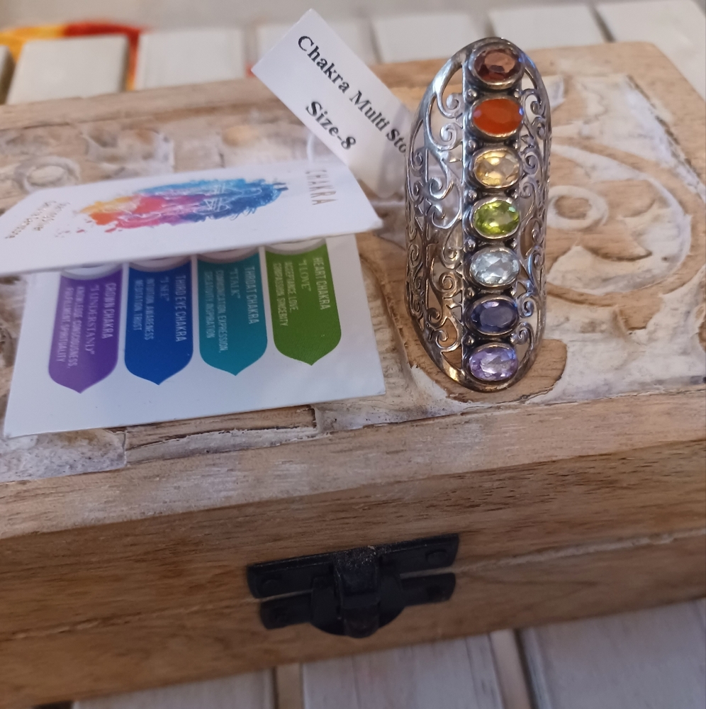 Womens NWT STERLING AND GEMSTONE RING SIZE 8 - Picture 2 of 7